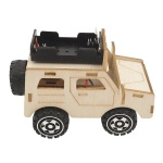 Samochód terenowy jeep  - naped elektryczny  - Auto DIY - Drewniana Zabawka Edukacyjna