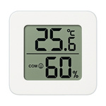 Mini Termohigrometr Cyfrowy Smiley - Monitor Temperatury i Wilgotności Wewnętrznej - Biały