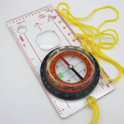 Kompas kartograficzny z linijka  - przenośna busola - kompas płytkowy z lupą 